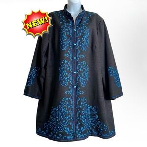 SILKLAND EMBROIDERED TUNIC NWT